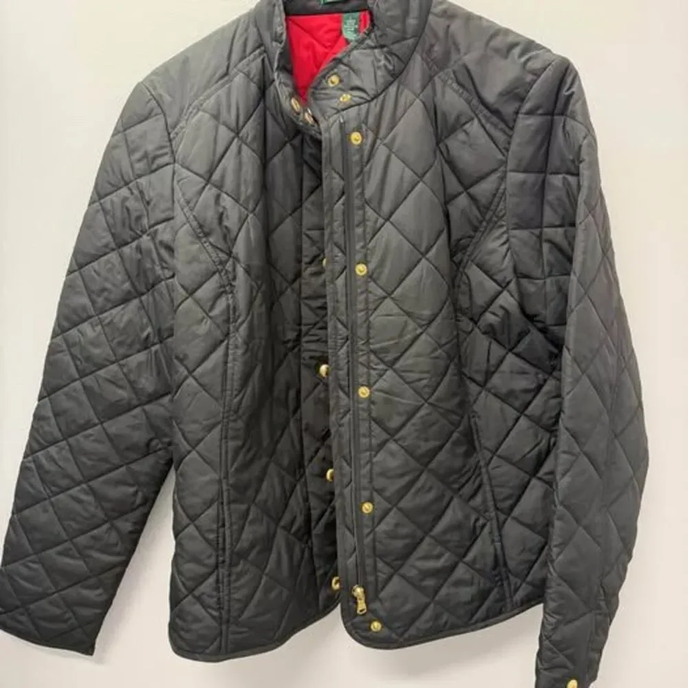 Women’s Ralph Lauren black quilted barn coat size large